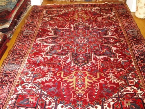 antique heriz carpet full pile classic design 190020